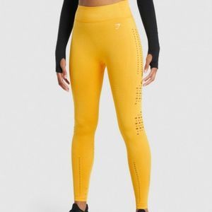 Gymshark Seamless Tights in Yellow Size S